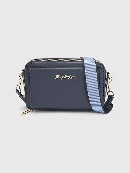blue iconic crossover camera bag for women tommy hilfiger