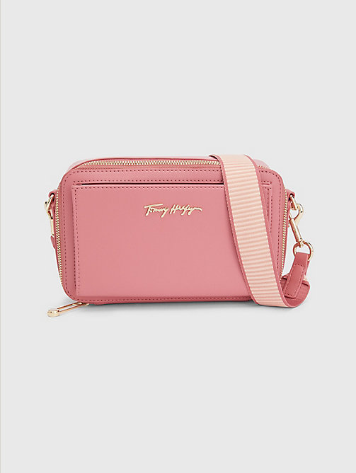 pink iconic crossover camera bag for women tommy hilfiger