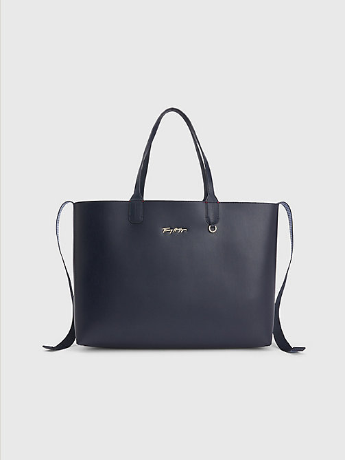 blue iconic signature tote for women tommy hilfiger
