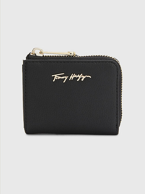 black zip credit card holder for women tommy hilfiger