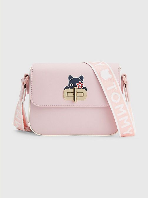 pink turn lock mini me mascot bag for girls tommy hilfiger