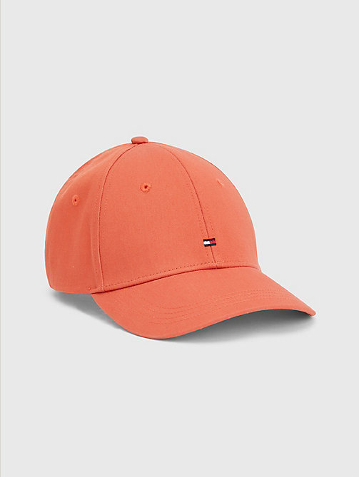 cappello essential in cotone biologico arancione da women tommy hilfiger