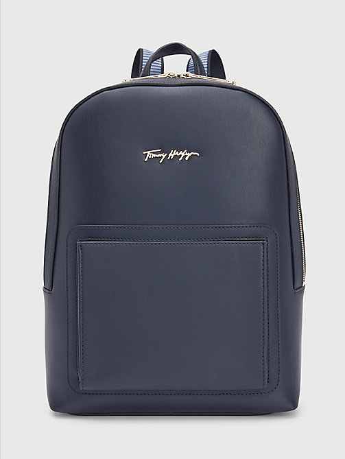 blue iconic signature backpack for women tommy hilfiger