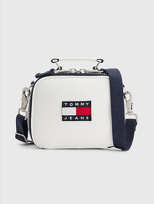 beige tape crossover bag for women tommy jeans