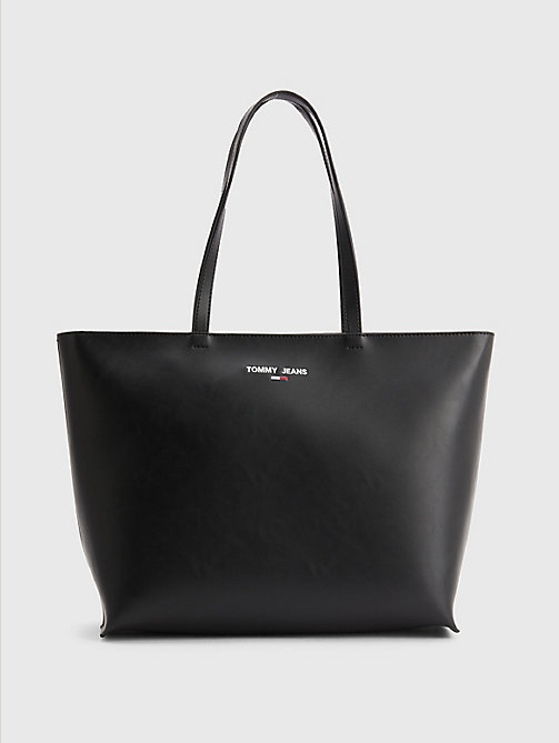 черный сумка-тоут essential для женщины - tommy jeans