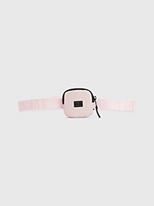 ceinture elevated à porte-monnaie détachable rose pour femmes tommy jeans