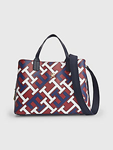 red th monogram iconic satchel for women tommy hilfiger