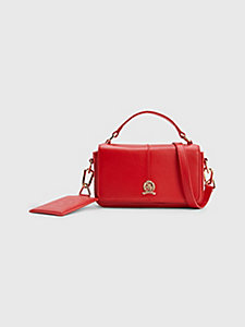 red crest leather crossover bag for women tommy hilfiger