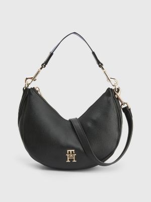 mayor trono Por Bolso Hobo de hombro con monograma | NEGRO | Tommy Hilfiger