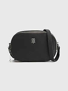 black th monogram camera bag for women tommy hilfiger