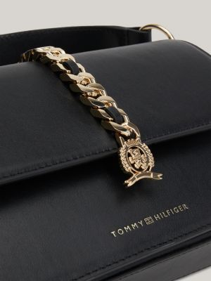 Chain Leather Small Crossover Bag | Black | Tommy Hilfiger
