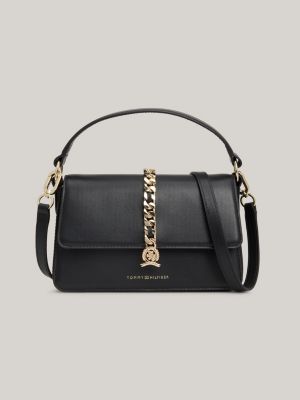 Chain Leather Small Crossover Bag | Black | Tommy Hilfiger