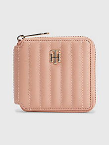beige medium quilted wallet for women tommy hilfiger