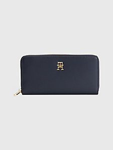 blue iconic large wallet for women tommy hilfiger