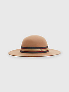 brown wool wide brim hat for women tommy hilfiger