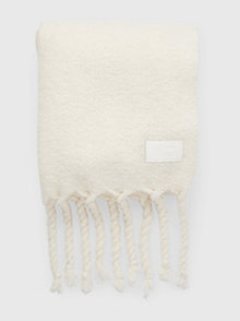 grey th modern fluffy scarf for women tommy hilfiger