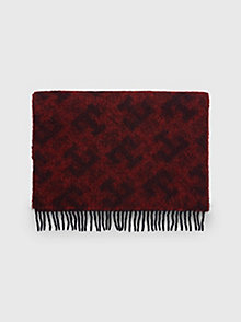 red th monogram iconic blanket scarf for women tommy hilfiger