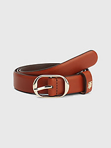 beige oval buckle th monogram leather belt for women tommy hilfiger