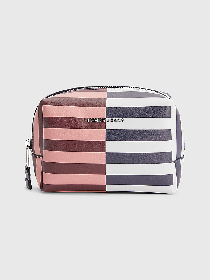 pink repeat logo washbag for women tommy jeans