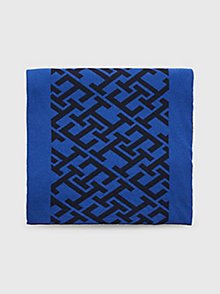 blue th monogram scarf for women tommy hilfiger
