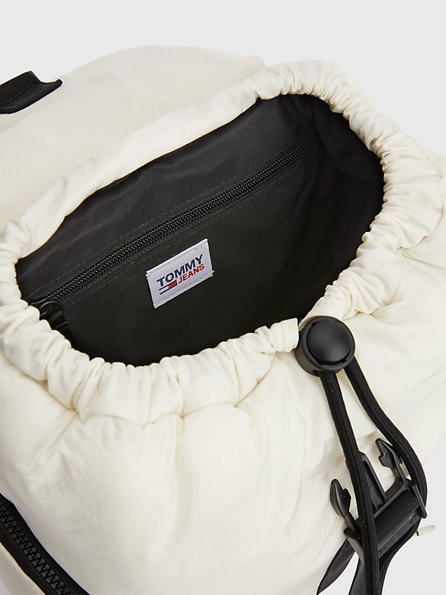 white badge recycled nylon backpack for women tommy jeans