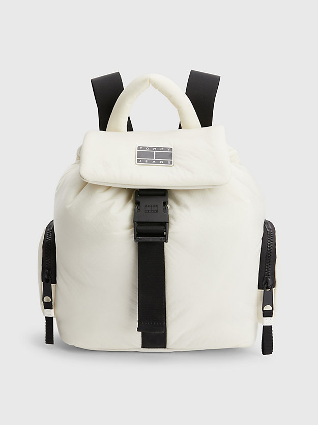 ANCIENT WHITE Badge Recycled Nylon Backpack for women TOMMY JEANS