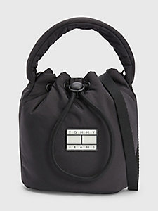 black drawstring bucket bag for women tommy jeans