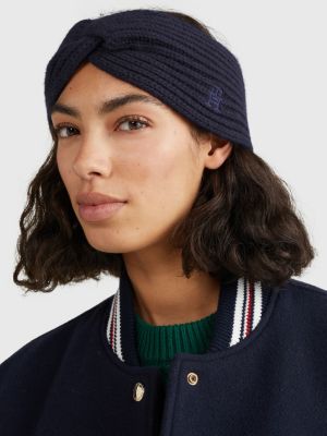 Rib Knit Monogram Headband BLUE Tommy Hilfiger