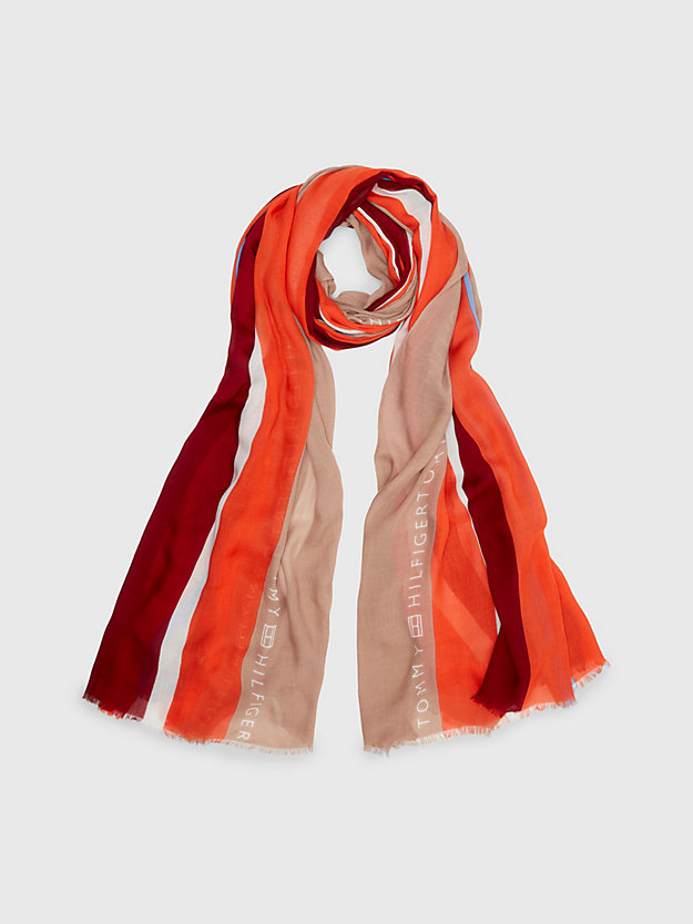 OAT MILK Essential Repeat Logo Scarf for women TOMMY HILFIGER