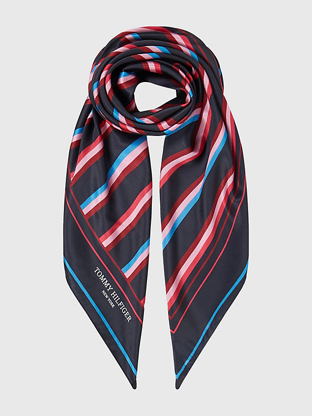 pink square satin scarf for women tommy hilfiger