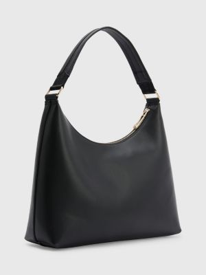 Iconic Logo Tape Hobo Shoulder Bag BLACK Tommy Hilfiger