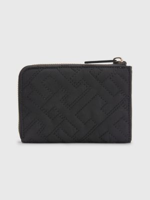 Quilted Medium ZipAround Wallet BLACK Tommy Hilfiger
