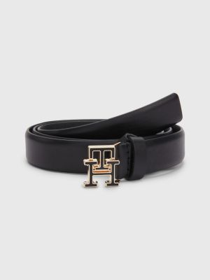 Volg ons steekpenningen Scenario Leren riem met TH-monogram op gesp | ZWART | Tommy Hilfiger