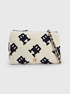 white th monogram crossover bag for women tommy hilfiger