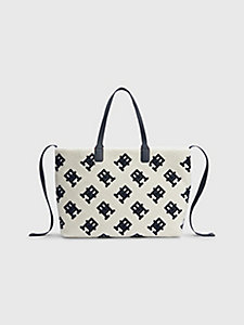 white iconic teddy tote for women tommy hilfiger