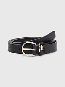 black chic leather belt for women tommy hilfiger