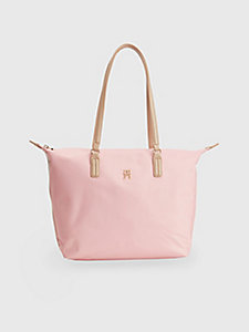 pink signature tape tote for women tommy hilfiger