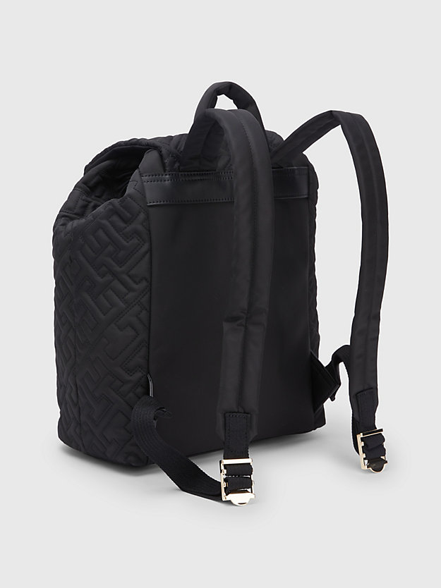 BLACK TH Monogram Quilted Backpack for women TOMMY HILFIGER