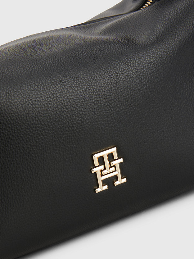 BLACK Metallic Monogram Shoulder Bag for women TOMMY HILFIGER