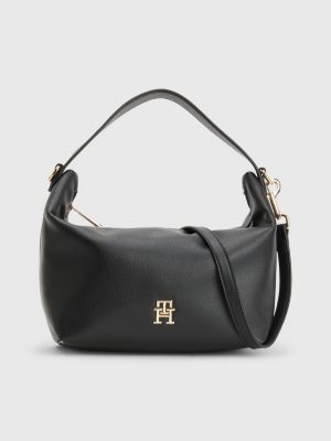 Uretfærdig Morse kode Creek Metallic Monogram Shoulder Bag | BLACK | Tommy Hilfiger