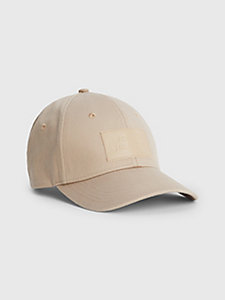 beige baseball-cap mit logo-patch für damen - tommy hilfiger