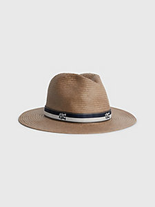 beige iconic prep fedora for women tommy hilfiger
