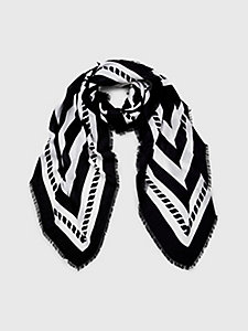 blue stripe monogram square scarf for women tommy hilfiger