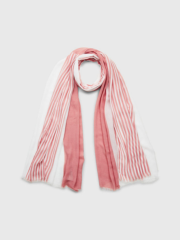 SOOTHING PINK / WHITE Essential Colour-Blocked Scarf for women TOMMY HILFIGER
