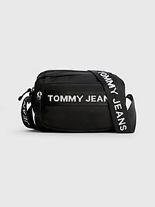 black essential logo strap crossover bag for women tommy jeans