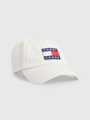 Heritage Cap Hilfiger aus Tommy Bio-Baumwolle | mit Badge Weiß 