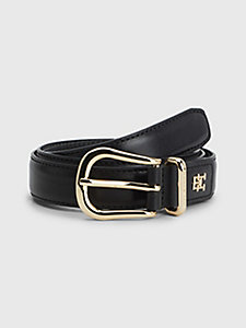 ceinture casual leather à monogramme noir pour femmes tommy hilfiger
