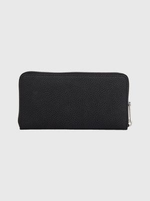 Large Zip-Around Monogram Wallet | BLACK | Tommy Hilfiger