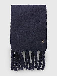 écharpe th modern duveteuse bleu pour femmes tommy hilfiger