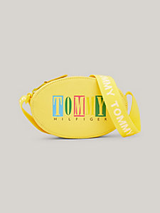 geel kids crossbodytas met multicolour logo voor meisjes - tommy hilfiger